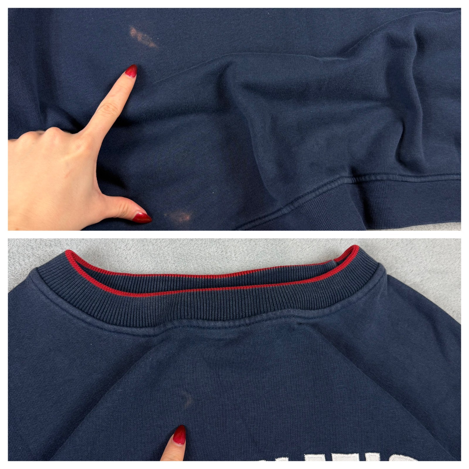 Vintage Nike Athletic 2000's Y2K Navy Spellout Swoosh Oversized Sz XL Sweatshirt image 7