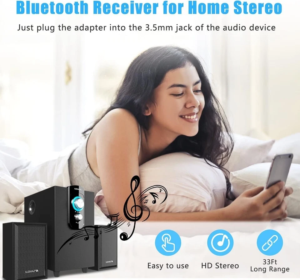 New Wireless Bluetooth Aux Adapter, Mini Portable 3.5mm Bluetooth Aux Receiver - Image 4 of 4