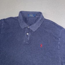 Polo Ralph Lauren Polo Shirt Mens XL Blue Stretch 100 Cotton Red Pony Preppy