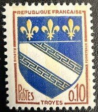 France Stamp 1963 Troyes Coat of Arms 0.10F Heraldic Series