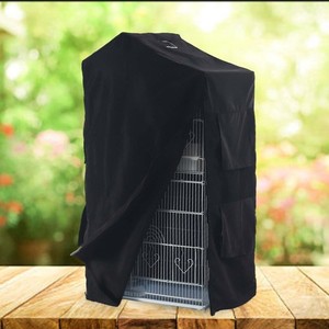 Couverture de cage d'oiseau Lavable à l'épreuve du vent Bonne nuit Respirante Chiffon noir