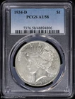 1934-D $1 Peace Silver Dollar PCGS AU 58