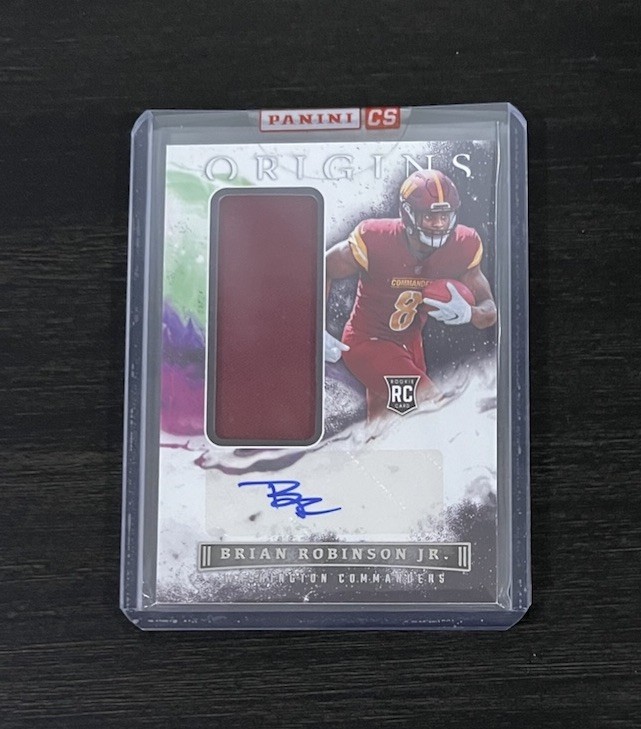2022 Brian Robinson Jr Origins SEALED RPA #180 Rookie Patch Auto Commanders JA