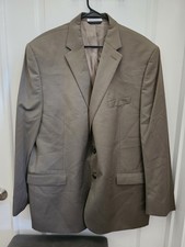Lauren Ralph Lauren Mens Suit Jacket Blazer 50L Brown 100 Wool Sport Coat