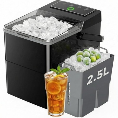 Countertop Ice Maker, 2.5L Ice Basket & 1.8L Water Tank, 9 Bullet Ice Cubes i...