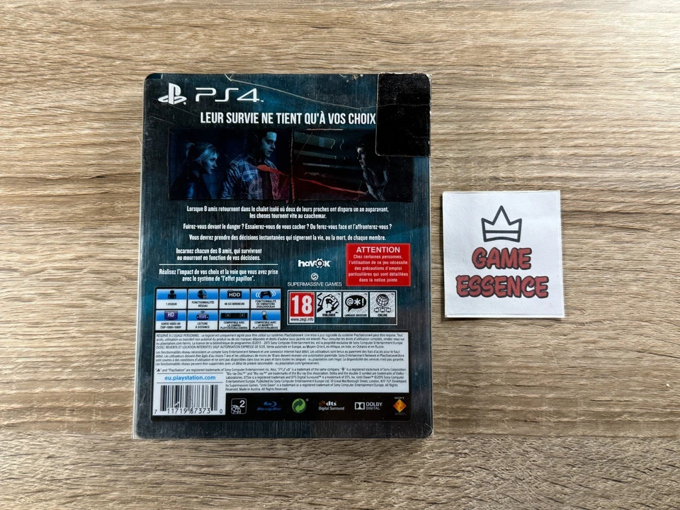 Until Dawn Steelbook Edition Limitée SANS JEU PS4 PAL FR Sony PlayStation 4, photo 2 sur 4