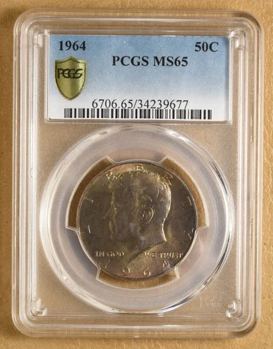 1964 P Kennedy Silver Half Dollar PCGS MS65