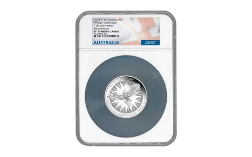 2024 Australia 3-oz Silver Wedge Tailed Eagle 10th Anniversary Proof NGC PF70 FR