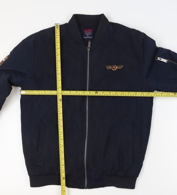 Soviet Men's Blue Bomber Jacket S Embroidered Military Style | eBay