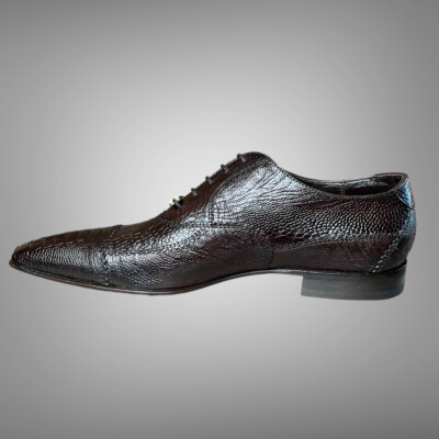 CESARE PACIOTTI LUXURIOUS BROWN OSTRICH OXFORDS US 8.5  display picture 1