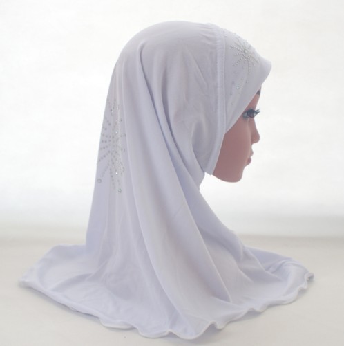 Kids Girls Islamic Muslim Rhinestone Head Scarf Prayer Hijab Scarf Headwear 2-6Y - Picture 14 of 62