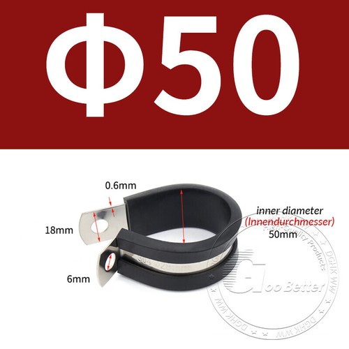 Rohrschellen Leitungsschellen Schlauchschellen mit Gummi 6mm - 200mm DIN 3016 - Bild 27 von 109