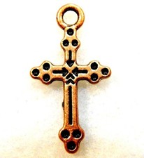 20Pcs. Tibetan Antique Copper CROSS Charms Earring Drops Findings CR120