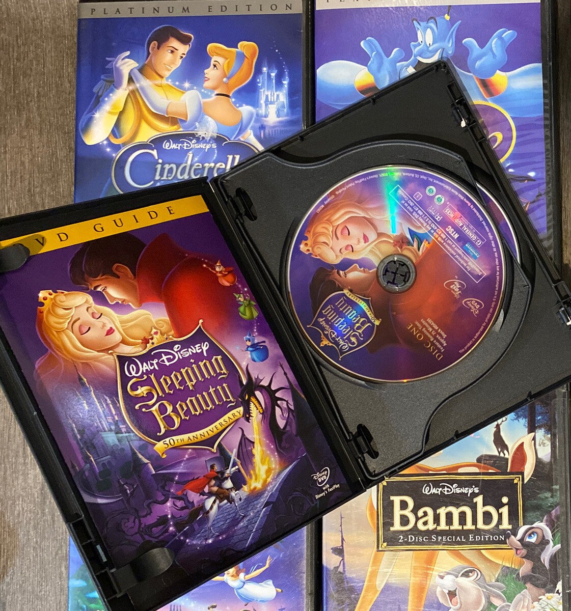 Disney Platinum DVD Lot Sleeping Beauty Aladdin Cinderella