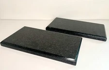Pair of 11" x 6" x .75" Black Granite/Stone Rectangular Display Stands, Bases