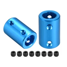 2 x Shaft Coupling 10mm to 10mm Bore L25xD16 Motor Wheel Rigid Connector Blue
