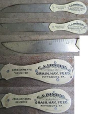 c.1900 C.A. FOSTER GRAIN HAY FEED ADV. KNIFE PITTSBURG PITTSBURGH PENNSYLVANIA