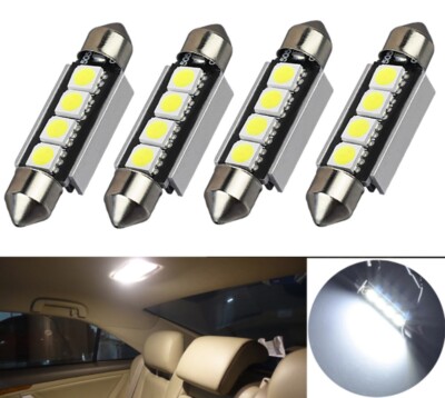 4x 24V DC LED Festoon Sofitten 4 SMD 42mm 5050 KFZ Multichip Truck Weiß DHL