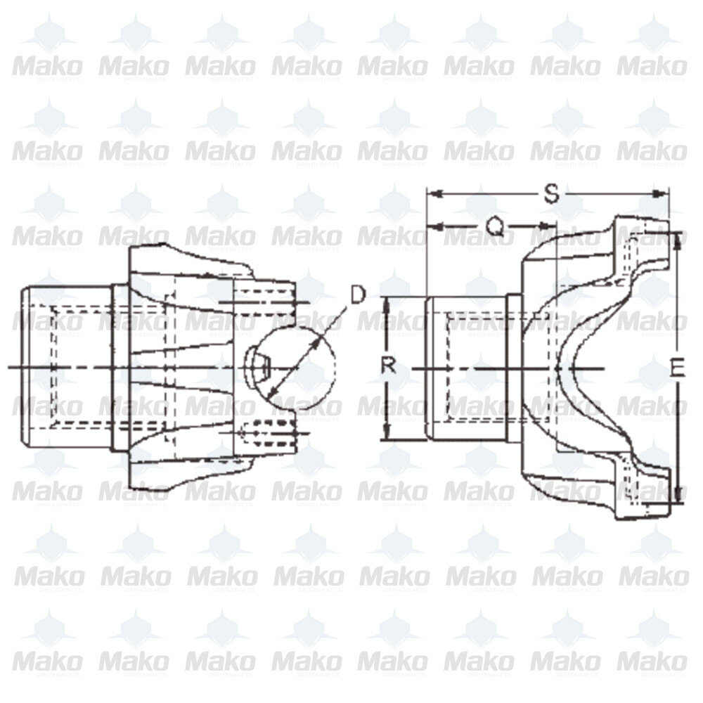 Spicer 250-4-1381-1 For Volvo Truck 22826772 Driveshaft End Spicer 250-4-1381-1 For Volvo Truck 22826772 Driveshaft End