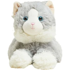 Warmies Microwavable Freezable Lavender Scented Stuffed Animal Gray Cat