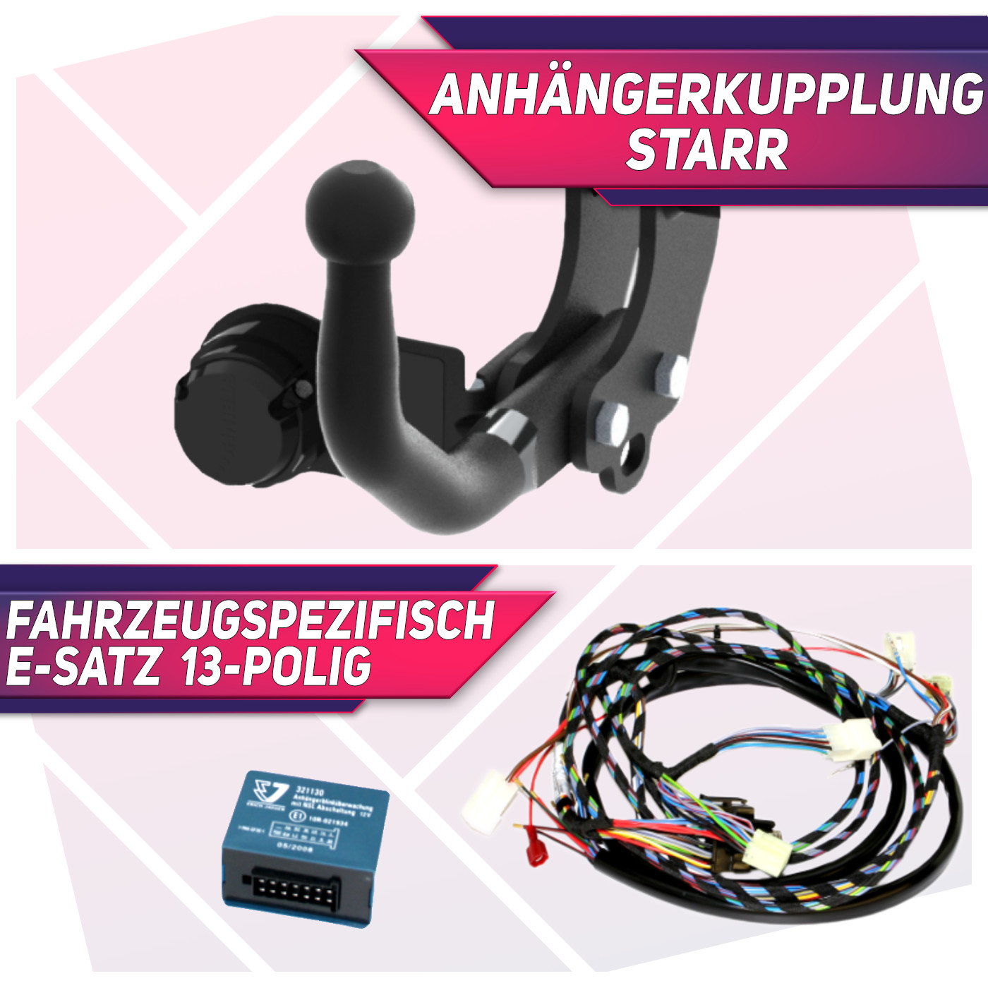 Anhängerkupplung starr+ES13p spez für Suzuki Swift 5 V AZ 5-Tür Fließheck ab 17