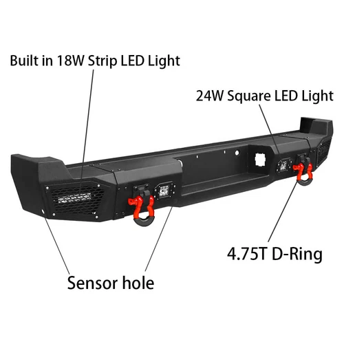 For 2017-2022 Ford F250/F350/F450/F550 Super Duty Front Rear Bumper W/Led lights - Picture 9 of 18