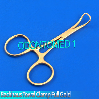 Backhaus Towel Clamp 3.5'' Full Gold surgical Instruments