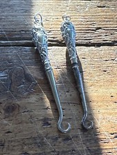 English Sterling Silver Shoe Button Hooks Art Nouveau Rare vtg 3007
