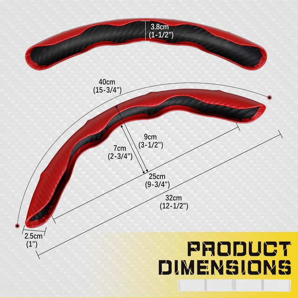 For VW Golf Jetta Passat Steering Wheel Cover Protector Non-Slip Carbon Fiber - Image 4 of 4