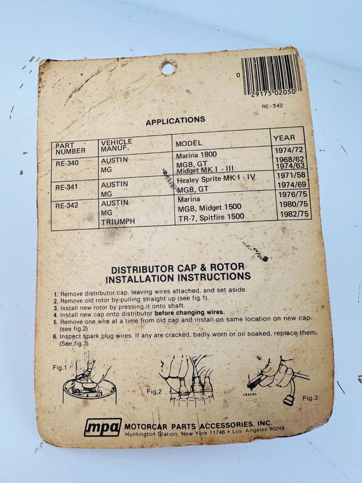 Новая из старых запасов крышка и ротор MPA Austin MG RE-340 MGB Marina Midget 1970-е - Изображение 2 из 2