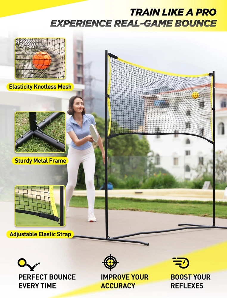 Pickleball Net with Practice Rebounder 6ft Wide Pickleball Trainer for Solo Dink Pickleball Net with Practice Rebounder 6ft Wide Pickleball Trainer for Solo Dink