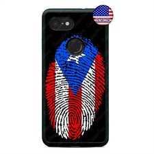Google Pixel 3 3XL 2XL Puerto Rican Flag Fingerprint Rubber Custom Case Cover