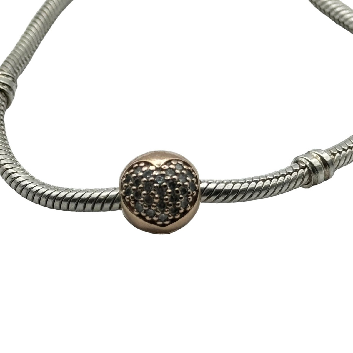 Pandora 925 ALE 14k Rose Gold Plated Love of My Life Heart Clip Charm  781053CZ