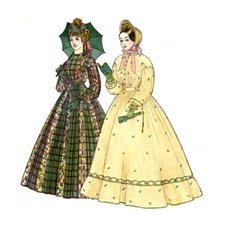 Past Patterns 0701 Civil War Era 1850s Pleated Bodice Pattern Sizes 8-26 History