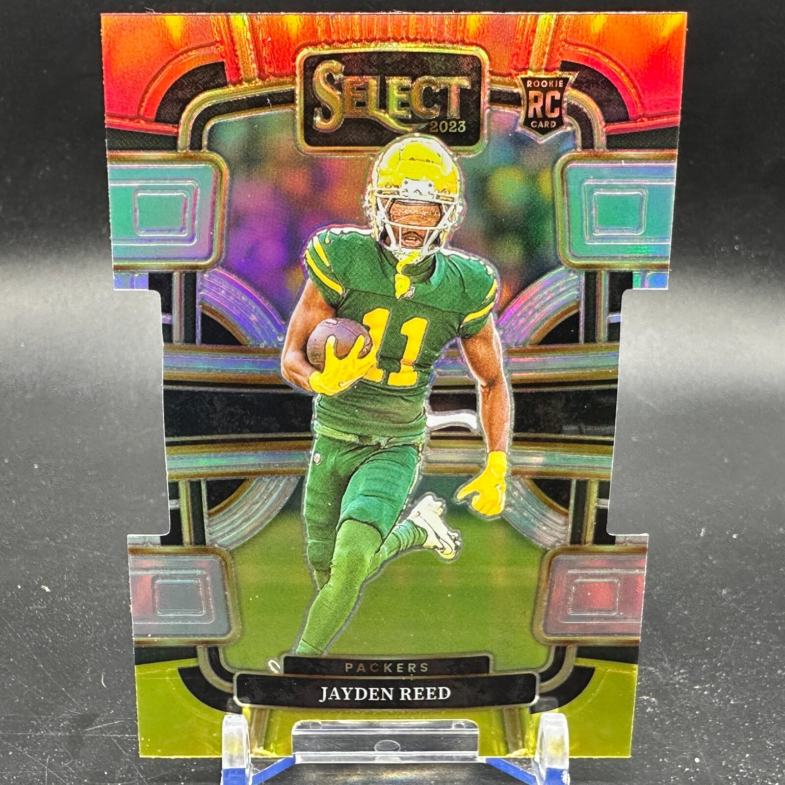 Jayden Reed Rookie Red Yellow Prizm Die Cut 2023 Panini Select - Concourse #38 