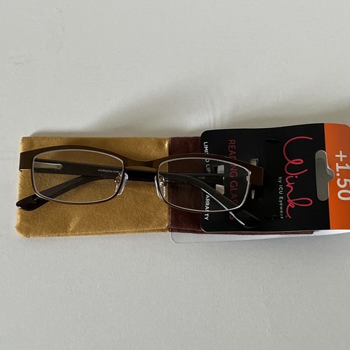 Occhiali da lettura ICU Wink montatura metallo bronzo +1,50 prezzo al dettaglio $24,99 - Foto 13 di 24