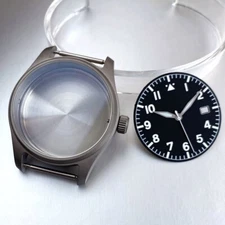 Classic Pilot 39mm Sapphire Glass 20ATM Titanium Watch Case For NH35 NH36 Move