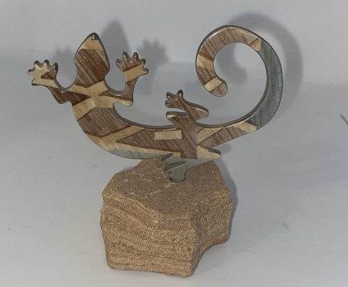 Scultura artistica in metallo geco lucertola sud-ovest Lazart decorazione figura 3,5