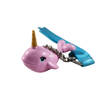Pink Narwhal Whale Lego Mini Fig Minifigure Key Chain