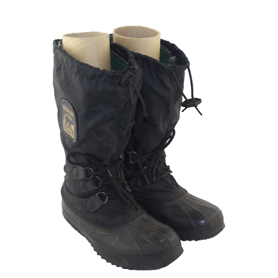 SOREL SNOWLION mens lace up winter boots shoe size 8 M black 