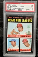 1971 Topps Johnny Bench Tony Perez Billy Williams PSA 5 EX Home Run Leaders #66