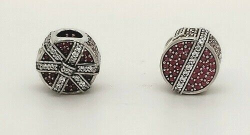Echt Pandora Silber 925 #792006CZR Schimmerndes Geschenk Rot Slide Bead Charm NEU - Bild 1 von 6