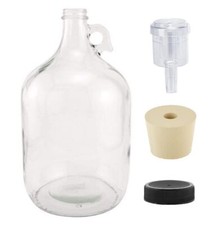 Jarra de vidrio para fermentación casera, vino, cerveza, botella transparente
