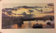 S. Thomas Sierak "HARBOR SUNSET" LIMITED EDITION Lithograph COA 698 of 750