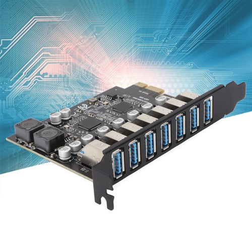 7 Port PCIE Expansion Card Rate 5G/480M/12M/1.5M bps PCIE to USB 3.2 GEN1 AU - Picture 6 of 10
