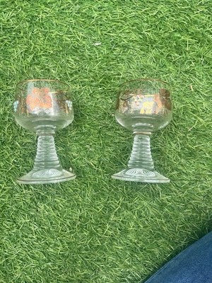 Vtg Wine Glass Etched Grapes Beehive Stem Germany