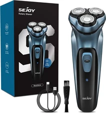 Sejoy TXD-BLASTO1 Mens Electric Shaver Razor for Men Face, Beard Trimmer, Blue