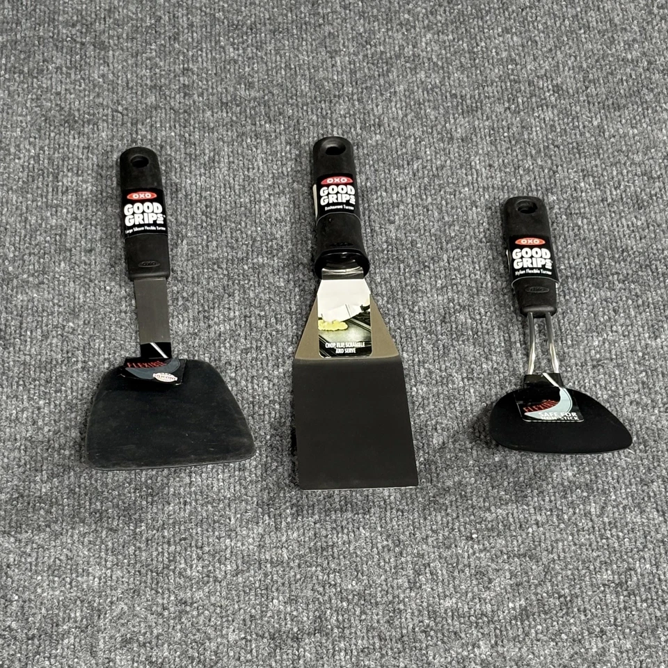 OXO Good Grips Turners Lote de 3 Etiquetas Nuevas para Restaurante Acero Inoxidable Nylon Silicona Foto 2 de 4