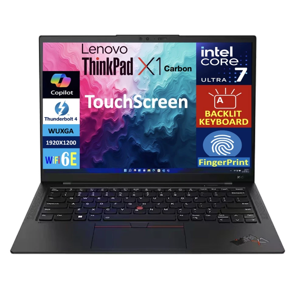 Lenovo ThinkPad X1 Carbon 14" Touch WUXGA Intel Ultra 7 155U 32GB 1TB SSD sem sistema operacional