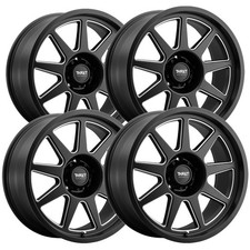 Set Of 4 Thret Off-road 705 Flood 17x9 8x170 18mm Blackmilled Wheels Rims